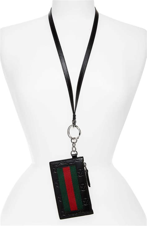 gucci card holder with bee|gucci card case with lanyard.